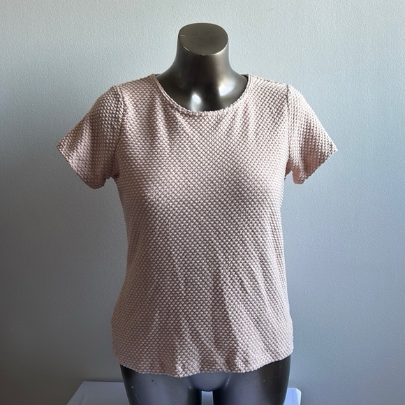 Pink Textured Calvin Klein Short Sleeve Shirt Large - Picture 1 of 6